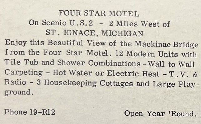 Four Star Motel - Vintage Postcard (newer photo)